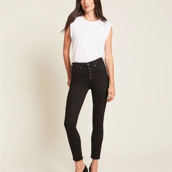 Veronica Beard Jeans 26/2 Debbie Skinny High Rise Black Button Fly Womens - Picture 10 of 11